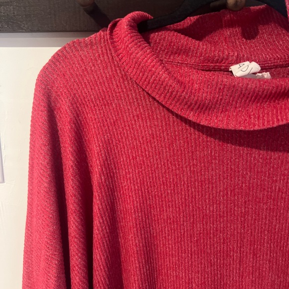 Anthropologie Amadi Cowl Neck Ribbed Poncho  Sweater Heather Medium Pink M - Picture 7 of 8